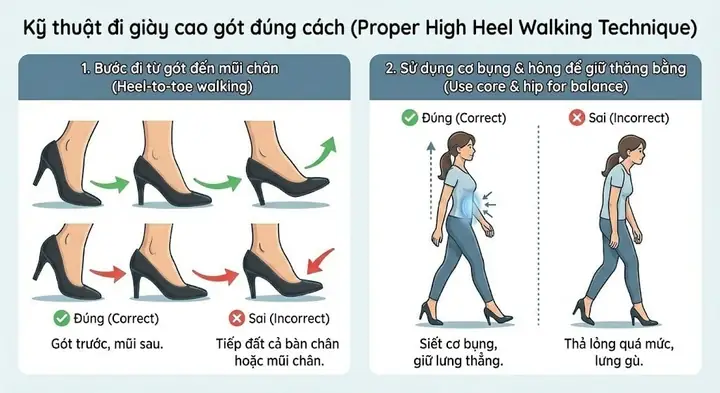 Cách Đi Giày Cao Gót Không Bị Ngã: Bí Quyết Giữ Thăng Bằng Cho Nàng Cách Đi Giày Cao Gót Không Bị Ngã: Bí Quyết Giữ Thăng Bằng Cho Nàng