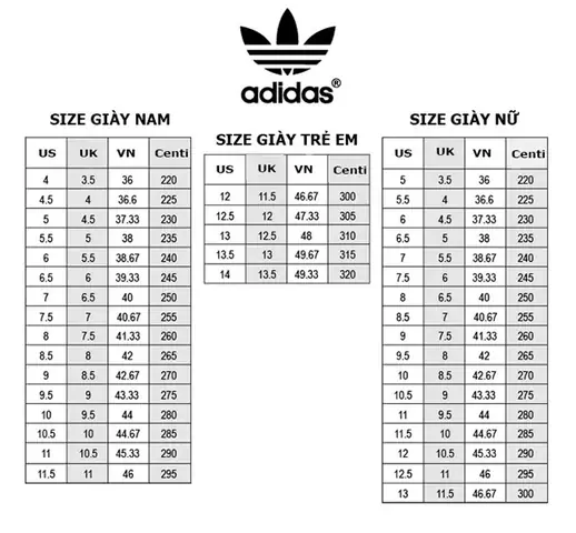 Giày Adidas Size 39: Hướng Dẫn Chọn Size Chuẩn Theo Chiều Dài Chân