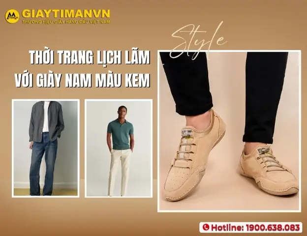 Giày Màu Kem Nam Phối Với Màu Gì? Gợi Ý Outfit Chuẩn Sang Giày Màu Kem Nam Phối Với Màu Gì? Gợi Ý Outfit Chuẩn Sang